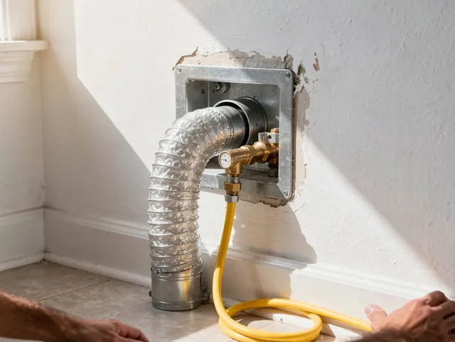 Holliston Dryer Vent Cleaning certified technician performing specialized gas dryer vent cleaning in Holliston